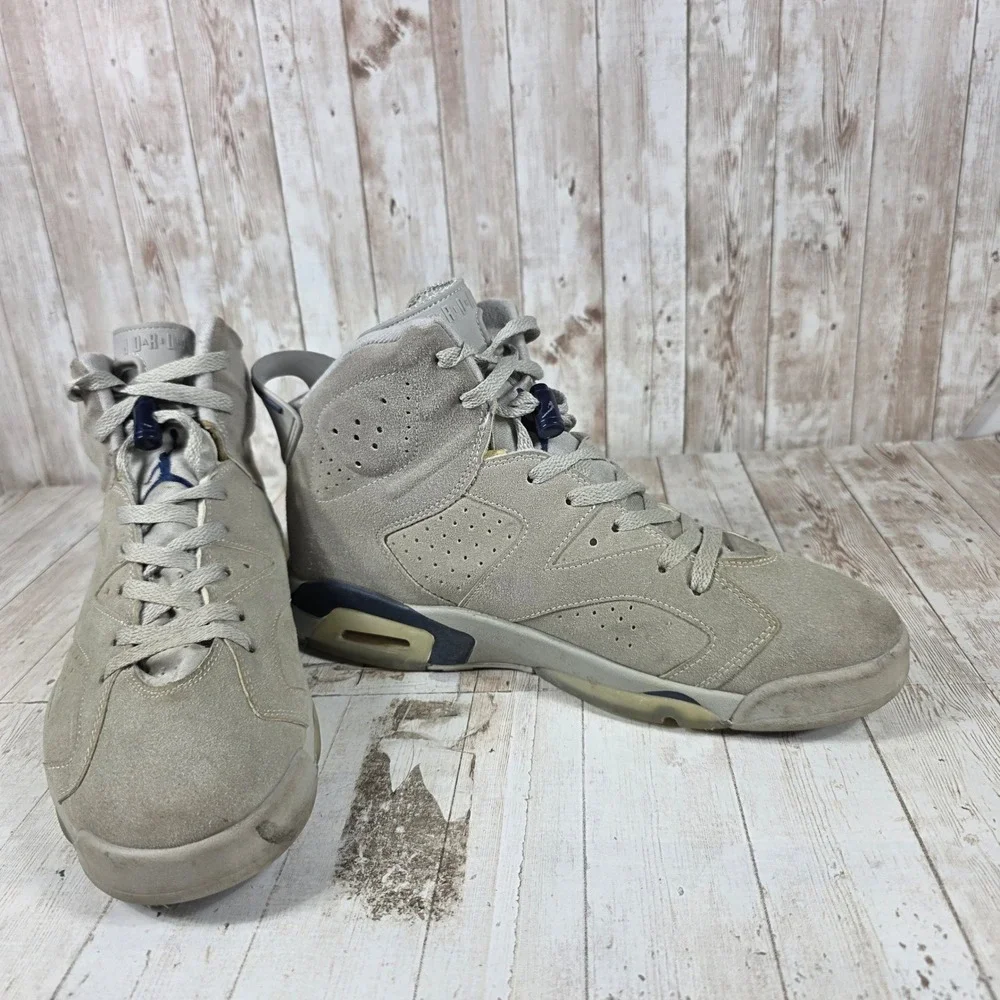Air Jordan 6 Retro Diffused Blue Grey Suede Sneakers CT8529-012‎ Mens 12
